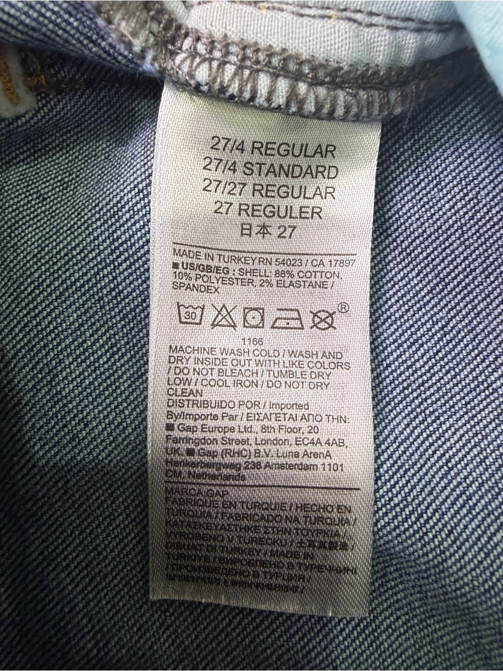 Gap Maternity Jeans Medium Wash Over Belly Straight Stretch Denim Size 27 - Picture 7 of 10